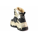 Бежови дамски боти, здрава еко-кожа - спортни обувки за есента и зимата N 100017209