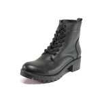 Черни дамски боти, естествена кожа - всекидневни обувки за есента и зимата N 100017250
