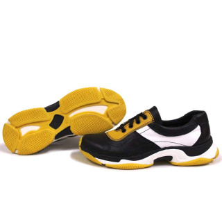 Черни дамски маратонки, естествена кожа - ежедневни обувки за пролетта и лятото N 100015361