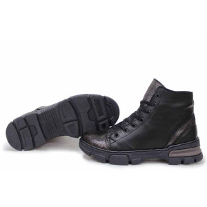 Черни анатомични дамски боти, естествена кожа - всекидневни обувки за есента и зимата N 100016815