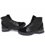 Черни дамски боти, естествена кожа и естествена велурена кожа - ежедневни обувки за есента и зимата N 100016816