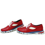 Червени спортни дамски обувки, естествена кожа - всекидневни обувки за пролетта и лятото N 100015379