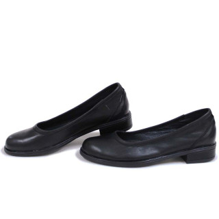 Черни анатомични дамски обувки с равна подметка, естествена кожа - всекидневни обувки за пролетта и лятото N 100015394