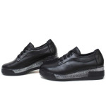 Черни анатомични дамски обувки с платформа, естествена кожа - всекидневни обувки за пролетта и лятото N 100015398