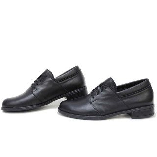 Черни анатомични дамски обувки с равна подметка, естествена кожа - всекидневни обувки за пролетта и лятото N 100015414