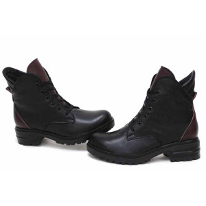 Черни анатомични дамски боти, естествена кожа - всекидневни обувки за есента и зимата N 100016861