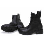 Черни дамски боти, естествена кожа - ежедневни обувки за есента и зимата N 100022629
