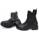 Черни дамски боти, естествена кожа - ежедневни обувки за есента и зимата N 100022629