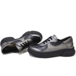 Сиви спортни дамски обувки, естествена кожа - всекидневни обувки за пролетта и лятото N 100015421