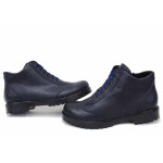 Сини дамски боти, естествена кожа - ежедневни обувки за есента и зимата N 100019193