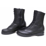 Черни дамски боти, естествена кожа - всекидневни обувки за есента и зимата N 100019194