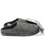 Сиви домашни чехли, текстилна материя - равни обувки за есента и зимата N 100017020