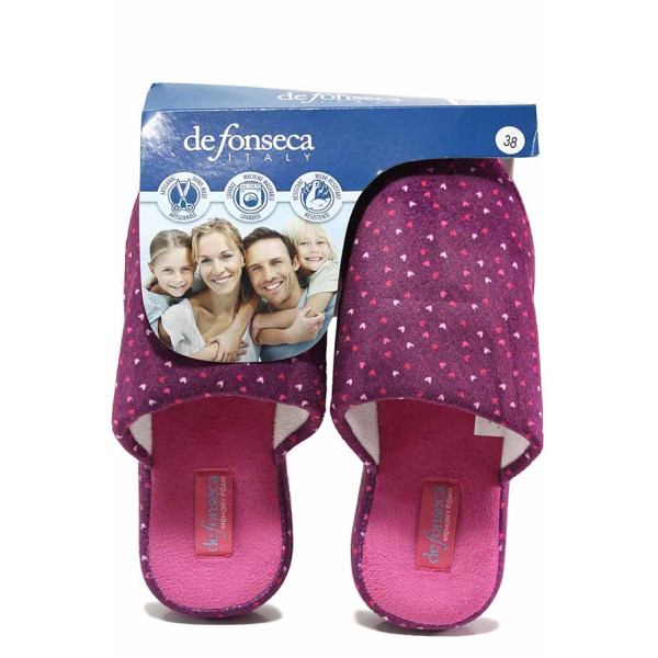 Розови анатомични домашни чехли, текстилна материя - равни обувки за есента и зимата N 100017029
