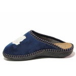 Сини домашни чехли, текстилна материя - всекидневни обувки за есента и зимата N 100017047