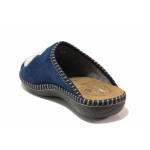 Сини домашни чехли, анатомични, текстилна материя - всекидневни обувки за есента и зимата N 100017049