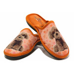 Оранжеви домашни чехли, текстилна материя - всекидневни обувки за есента и зимата N 100017051