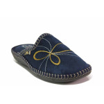 Сини домашни чехли, текстилна материя - ежедневни обувки за есента и зимата N 100017052