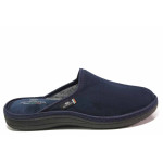 Сини домашни чехли, текстилна материя - ежедневни обувки за есента и зимата N 100017054