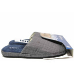 Сиви домашни чехли, текстилна материя - ежедневни обувки за есента и зимата N 100017056