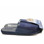Сини домашни чехли, текстилна материя - всекидневни обувки за есента и зимата N 100017057