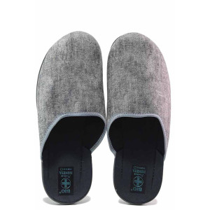 Сиви домашни чехли, текстилна материя - всекидневни обувки за есента и зимата N 100017154