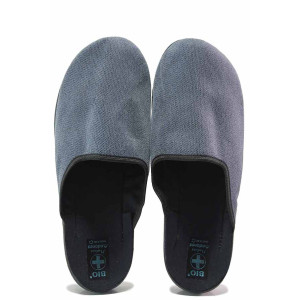 Сиви домашни чехли, текстилна материя - ежедневни обувки за есента и зимата N 100017155