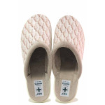 Бежови домашни чехли, текстилна материя - всекидневни обувки за есента и зимата N 100017158