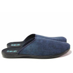 Сини домашни чехли, текстилна материя - всекидневни обувки за есента и зимата N 100017164