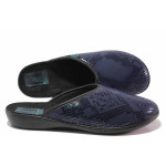 Сини домашни чехли, текстилна материя - ежедневни обувки за есента и зимата N 100017165