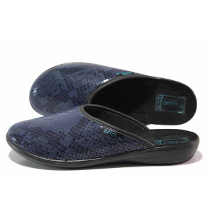 Сини домашни чехли, текстилна материя - ежедневни обувки за есента и зимата N 100017165