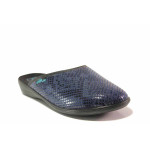 Сини домашни чехли, текстилна материя - ежедневни обувки за есента и зимата N 100017165