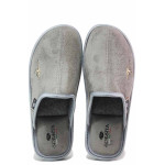 Сиви домашни чехли, текстилна материя - ежедневни обувки за есента и зимата N 100017256