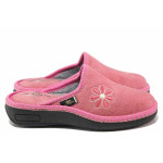 Розови домашни чехли, текстилна материя - ежедневни обувки за есента и зимата N 100017260