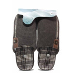 Кафяви домашни чехли, текстилна материя - ежедневни обувки за есента и зимата N 100017336