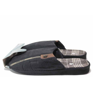 Черни домашни чехли, анатомични, текстилна материя - всекидневни обувки за есента и зимата N 100017338