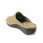 Бежови анатомични домашни чехли, текстилна материя - всекидневни обувки за есента и зимата N 100017430