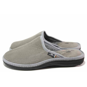 Сиви домашни чехли, текстилна материя - всекидневни обувки за есента и зимата N 100017432