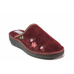 Винени дамски пантофки, текстилна материя - ежедневни обувки за целогодишно ползване N 100017445