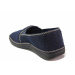 Тъмносини домашни чехли, текстилна материя - равни обувки за целогодишно ползване N 100017447
