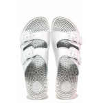 Бели дамски чехли, здрава еко-кожа - ежедневни обувки за целогодишно ползване N 100017460
