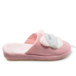 Розови домашни чехли, текстилна материя - равни обувки за целогодишно ползване N 100017450