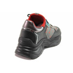 Черни спортни дамски обувки, еко-кожа и текстилна материя - спортни обувки за пролетта и лятото N 100015346