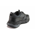 Черни мъжки спортни обувки, здрава еко-кожа - спортни обувки за пролетта и лятото N 100015322