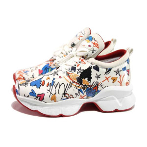 Бели спортни дамски обувки, здрава еко-кожа - спортни обувки за пролетта и лятото N 100015370