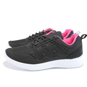 Черни дамски маратонки, текстилна материя - спортни обувки за пролетта и лятото N 100015435