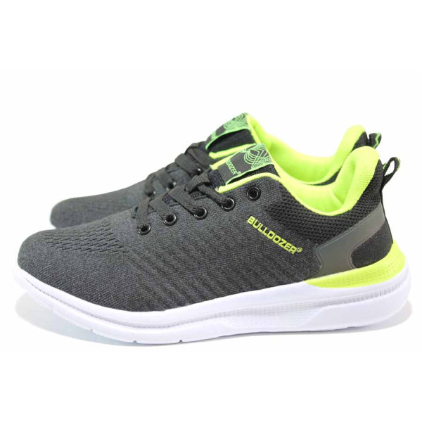 Черни тинейджърски маратонки, текстилна материя - спортни обувки за пролетта и лятото N 100015438