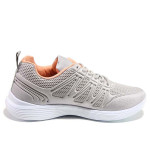 Сиви дамски маратонки, текстилна материя - спортни обувки за пролетта и лятото N 100015436