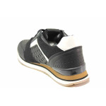 Черни дамски маратонки, здрава еко-кожа - спортни обувки за пролетта и лятото N 100015439