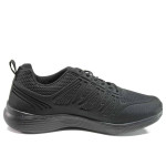 Черни мъжки маратонки, текстилна материя - спортни обувки за пролетта и лятото N 100015431