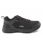 Черни мъжки маратонки, текстилна материя - спортни обувки за пролетта и лятото N 100015568